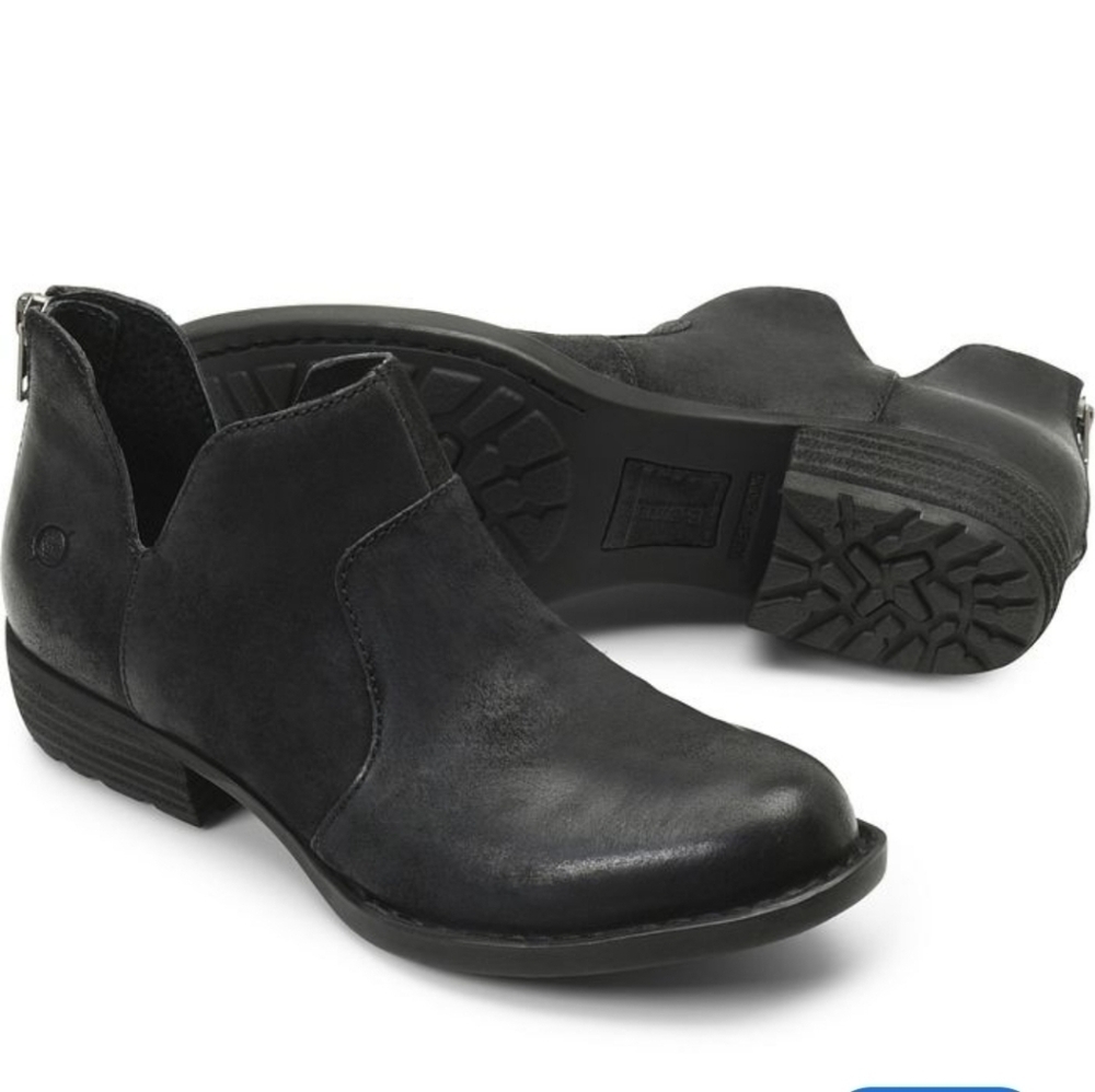 Born Black Suede Cutout Ankle Booties